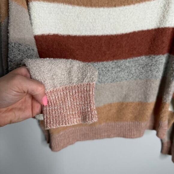 Free People‎ Women's Candyland Pullover Striped Wide Neck Sweater Size L - Picture 2 of 7